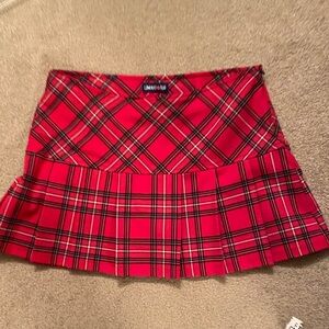 Limited Too Red Plaid Skirt